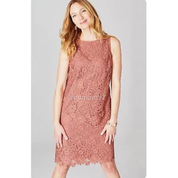 NWT J. Jill Floral Crochet Lace Overlay Dress - Picture 1 of 7